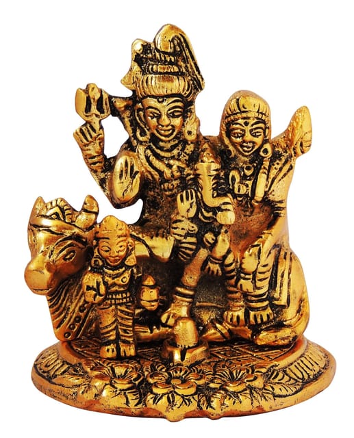Showpiece Shiv Parivar Statue  - 3.5*3.5*4 inch (AS289 G)