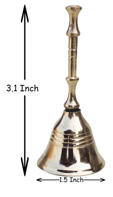 Brass Temple Hand Bell, Gol Dandi Ganti No. 1 -1.5*1.5*3.1 Inch (Z183 A)