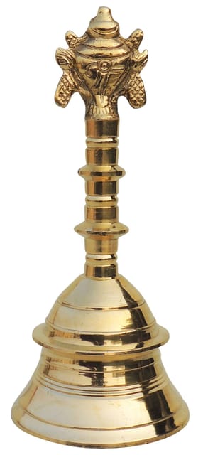 Brass Pooja Hand Bell, Shank Chakra Ganti- 3.5*3.5*8 inch (F682 E)