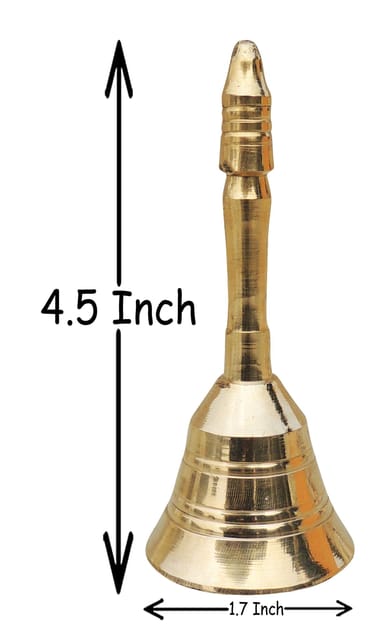 Brass Pooja Hand Bell, Meenar Ganti (1/8)- 1.7*1.7*4.5 inch (F678 C)
