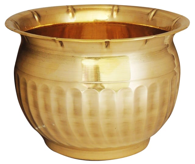 Brass planter Pot Gamala Diameter 12 Inch weight 1 Kg () - 12*12*8 inch (F252)