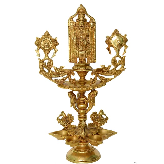 Brass Tiruipati Bala Ji Decorative Oil Lamp Deepak - 11.6*9.2*20 inch (BS1205 A)