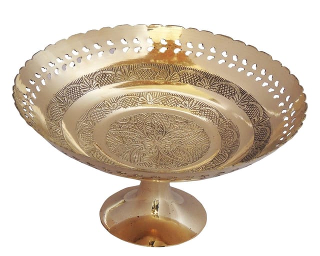 Brass Pan Jali Bata Bowl No.10 - 9 Inch - 9*9*5 inch (Z228 G)
