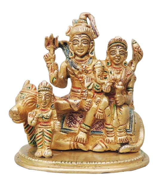 Brass Showpiece Shiv Parivar Idol Statue  - 3.5*2.5*4 inch (BS975 C)