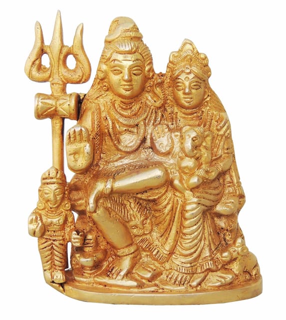 Brass Showpiece Shiv Parivar Idol Statue  - 3.5*2*4.5 inch (BS760 C)