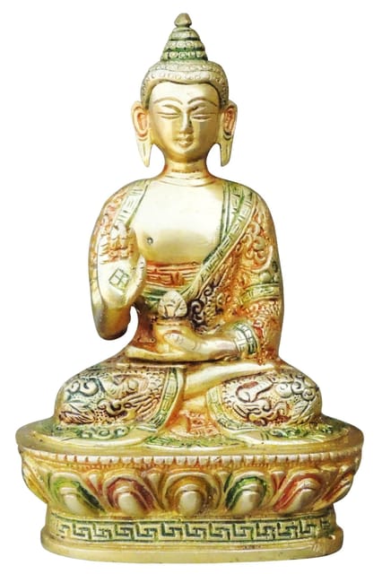 Brass Showpiece Buddha Statue  - 4.4*3*6.8 inch (BS660 X)
