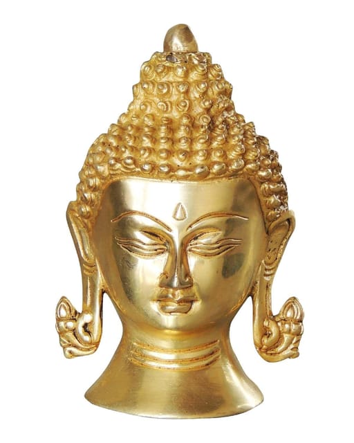Brass Showpiece Buddha Head Statue  - 4*2.5*5.8 inch (BS1029 B)