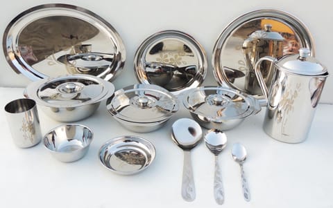 Brass Dinner Set, Brass Kitchen Ware, Steel Kitchen Ware, Steel Cup, Glass,  Spoon, Sauce Pan, Brass Copper Sauce Pan, Copper Kadhai, Brass Sauce Pan