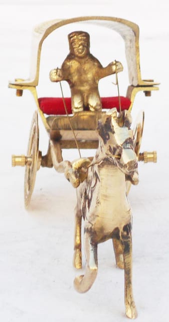 Brass Showpiece Hourse Cart Statue  - 8*3*3.5 inch (Z367 E)