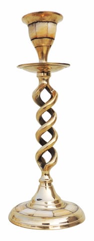 Brass Table Zig Zag Candle Stand - 3*3*7.7 inch (Z501 F)