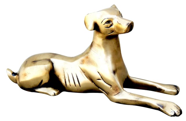 Brass Showpiece Sleeping Dog Statue - 9*3.2*4.4 inch (AN224 C)