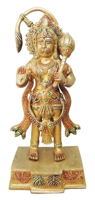 Brass Showpiece Hanuman statnding Statue - 4.8*3.3*10.5 Inch (BS885 A)
