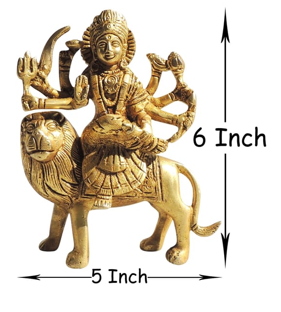 Brass Showpiece Durga Ji With Super Fine Finish God Idol Statue - 5x2x6 Inch (BS021)