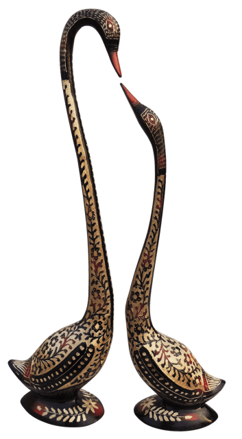 Brass Showpiece Duck Pair Statue - 18*4.6*33.5 inch (AN071 C)
