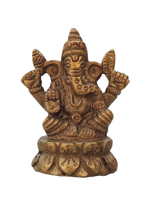 Brass Showpiece Ganesh Ji Statue - 1.5*1.5*2 Inch (BS1003 G)