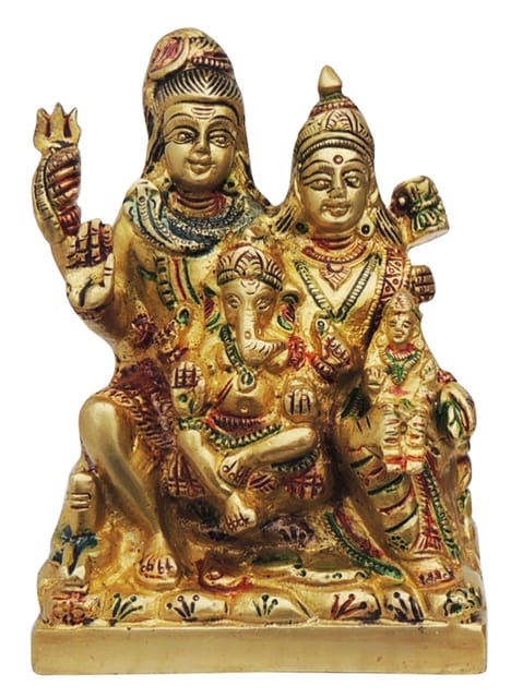Brass Showpiece Shiv Parivar Statue - 4*2*5.2 Inch (BS493 O)