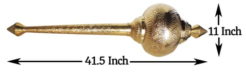 Brass Hanuman Mace, Gada No. 10 - 11*11*41.5 Inch (Z531 J)