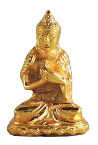 Aluminium Showpiece Buddha Gold Statue - 2.5*2*3.8 Inch (AS221 G)