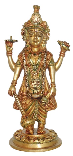 Brass Showpiece Vishnu Ji God Idol Statue - 4.5*3.5*9.5. Inch (BS1412 V )