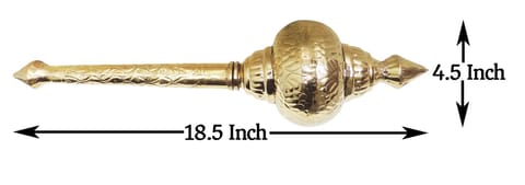 Brass Hanuman Mace, Gada No. 4  -  4.5*4.5*18.5 Inch (Z531 D)