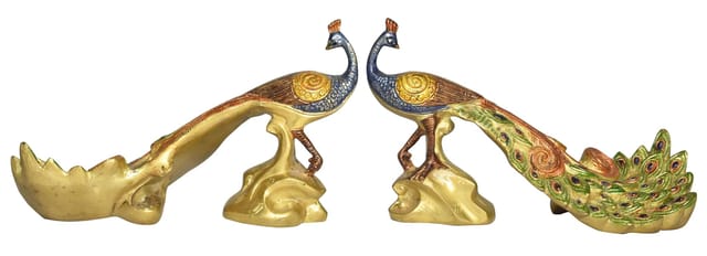 Brass Home Decor Showpiece Peacock Statue - 11*4*7 Inch (BS1515 A)