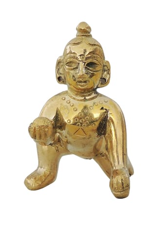 Brass Showpiece Laddu Gopal statue Idol - 3.2*1.5*2.5 Inch (BS871 M)