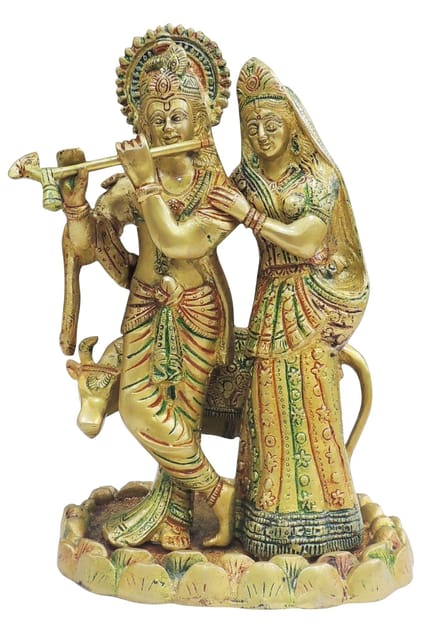 Brass Showpiece Radha Krishna God Idol Statue - 7.5*5.5*11 Inch (BS1231 A)