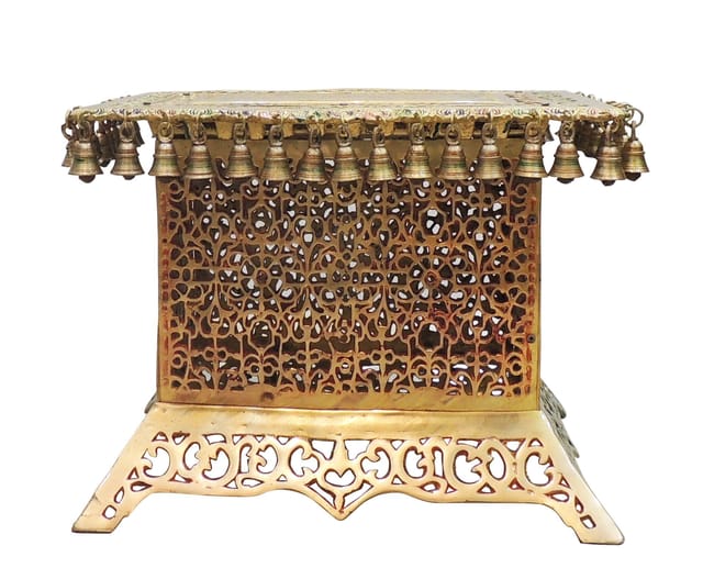 Brass Stool For God Idol - 20.5*14.5*15.5 Inch (BS502 Z)