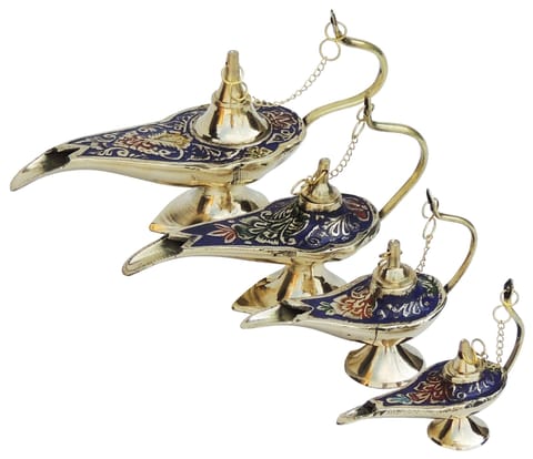 Brass Aladdin chirag Showpiece - 6.4*6.5*3.5 Inch (Z159 A)