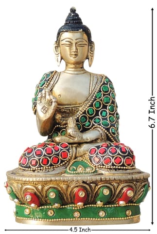 Brass Showpiece Buddha Ji God Idol Statue - 4.5*3.5*6.7 Inch (BS1547 B)
