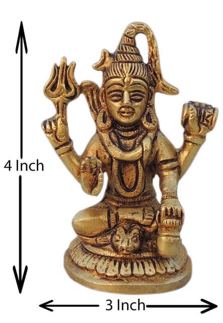 Brass Showpiece Shiv Ji God Idol Statue - 3*1.7*4 Inch (BS1529 E)