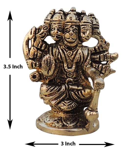 Brass Showpiece Panchmukhi Hanuman Ji Statue idol  - 3*1.7*3.5 Inch (BS1528 C)