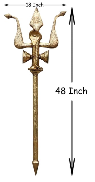 Brass Trishul - 18*6*48 Inch (Z138 T)