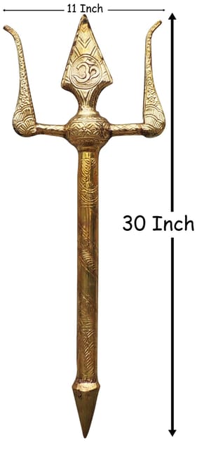 Brass Trishul - 11*3.5*30 Inch (Z138 R)