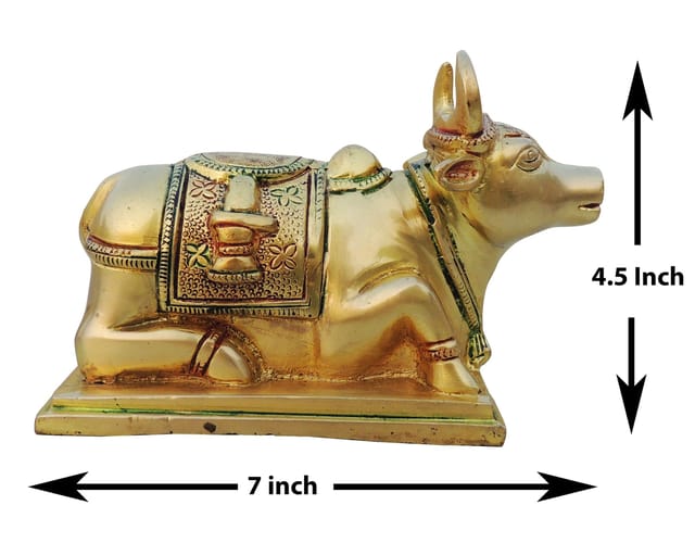 Brass Showpiece Nandi Idol Statue  - 7*3*4.5  inch (BS1532 C)