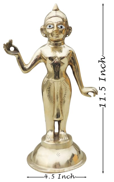 Brass Showpiece Radha Ji Jugal Jodi Statue - 4.5*4.5*11.5 Inch (BS1584 R)