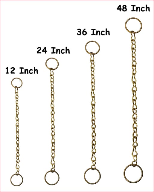 Brass Chain For Hanging Ghanta & Bell - 12, 24, 36, 48 Inch (Z603)