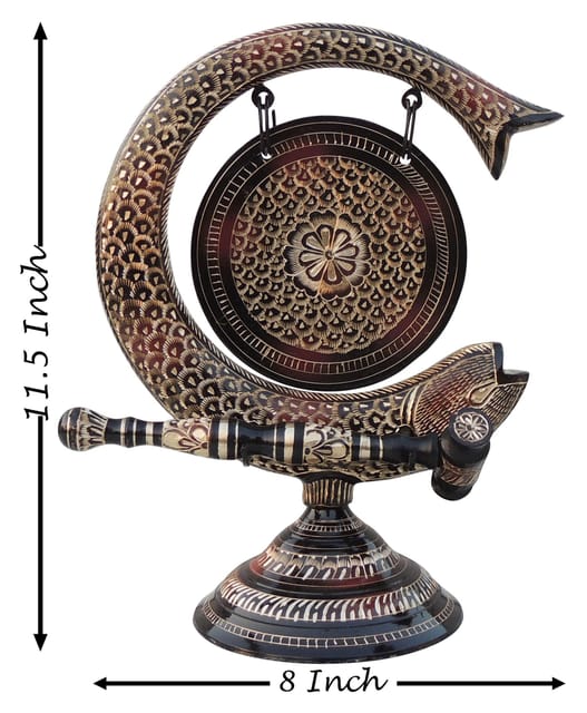 Brass Home Decorative Brass Fish Mix, Dinner Bell - 8*5.2*11.5 Inch (AN172 D)