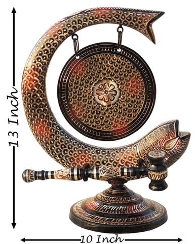 Brass Home Decorative Brass Fish Mix, Dinner Bell - 10*9*13 Inch (AN172 C)