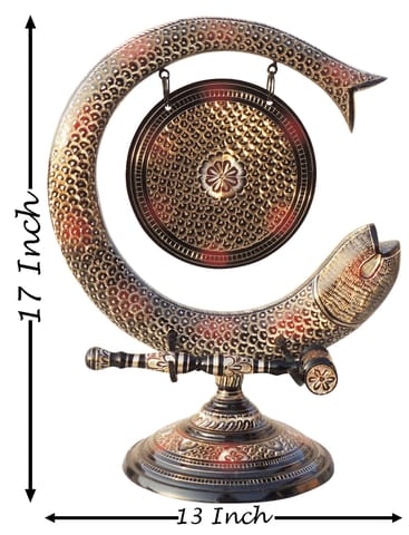 Brass Home Decorative Brass Fish Mix, Dinner Bell - 13*8*17 Inch (AN172 B)