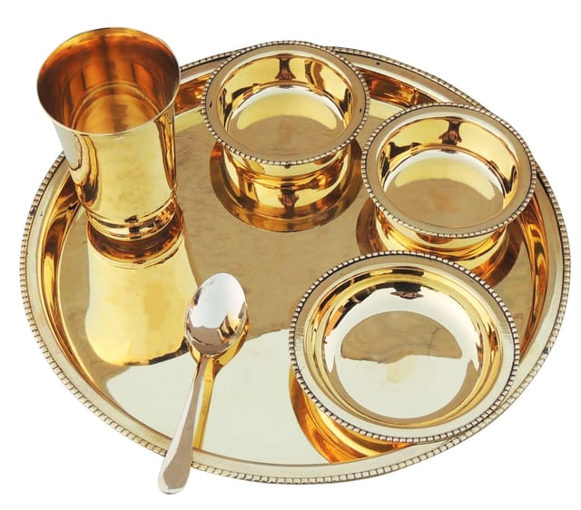 Pure Brass Thali Set 6 Pcs (BC108 B)