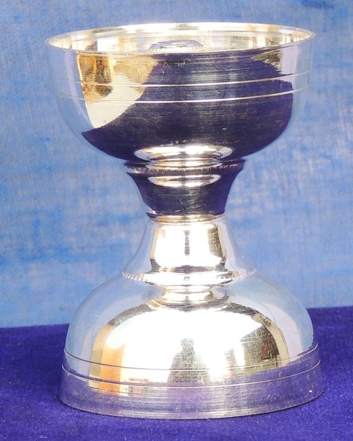 Pure Silver Table Decor Akhand Deepak With 92.5 Hallmarked - 1.5*1.5*2.2 Inch (SL055 A)
