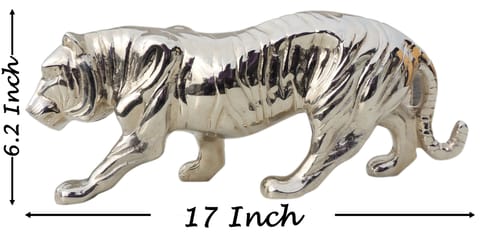 Aluminium Home Decorative Tiger Showpiece Statue - 17*3.5*6.2 Inch (AN262 S)