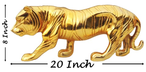 Aluminium Home Decorative Tiger Showpiece Statue - 20*4.5*8 Inch (AN261 G)