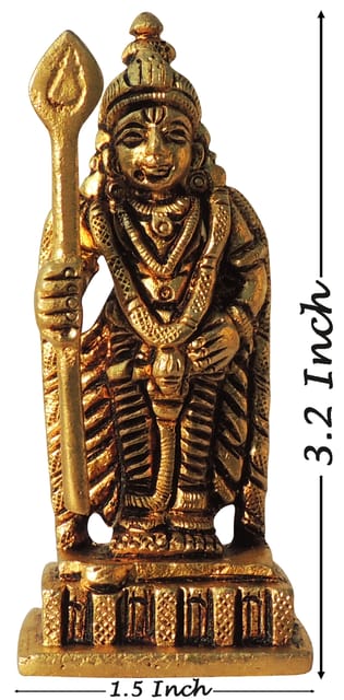 Brass Showpiece Kartikeya God Idol Statue - 1.5*1*3.2 Inch (BS1473 D)
