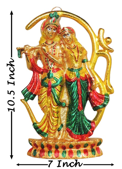 Aluminium Showpiece Wall Hanging Radha Krishna Meena Statue - 7*1*10.5 Inch (AS450 M)