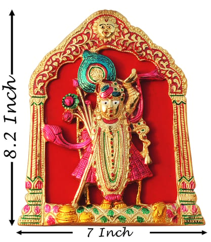 Aluminium Showpiece Wall Hanging Shree Nath Statue - 7*1*8.2 Inch (AS433 M)