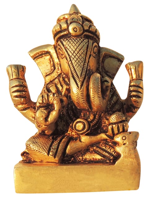 Brass Showpiece Ganesh Ji God Idol Statue - 2.2*1.2*3 Inch (BS1610 E)