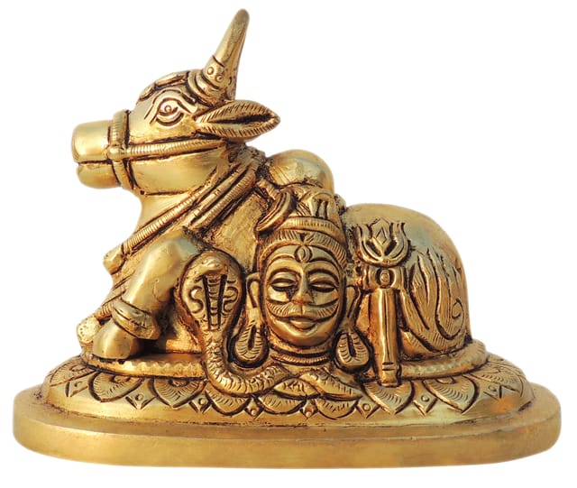 Brass Showpiece Nandi God Idol Statue - 5.5*3.2*4 Inch (BS1605 D)
