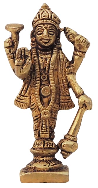 Brass Showpiece Vishnu Ji God Idol Statue - 1.6*1*3.5 Inch (BS1596 V)